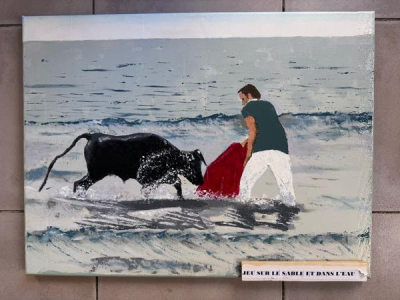 Jeu entre taureau et Novillero aux Saintes Marie de la Mer - Boucomont