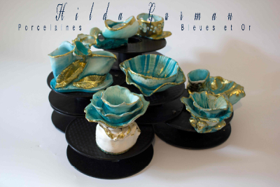 Porcelaines Bleu et Or - Hilda Garman