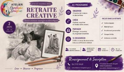 Retraite créative : dessin animaux sauvages ou domestiques